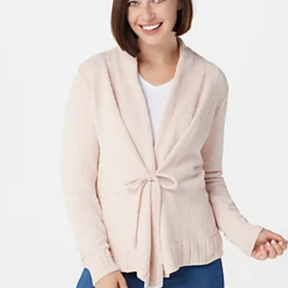 Anybody chenille tie front cardigan